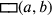 \sqsubset \hspace{-1.99997pt}\sqsupset \!\! (a, b)